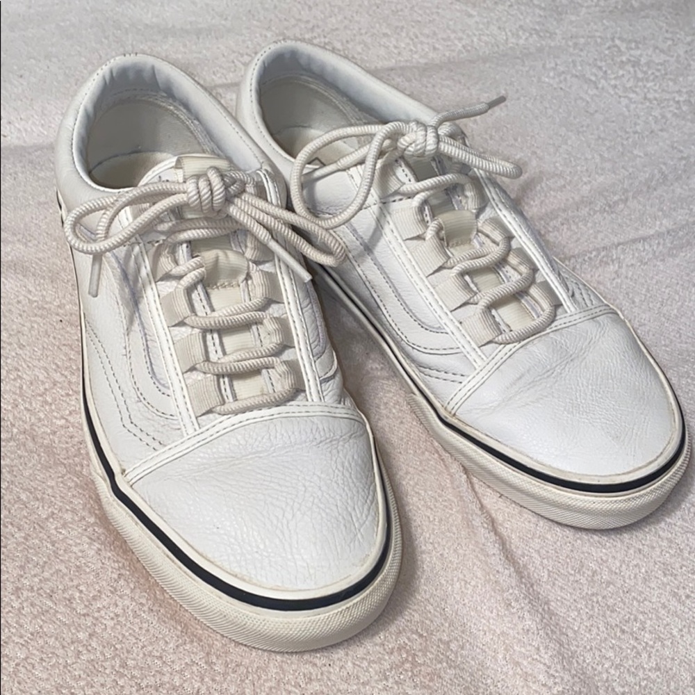 White Leather Vans